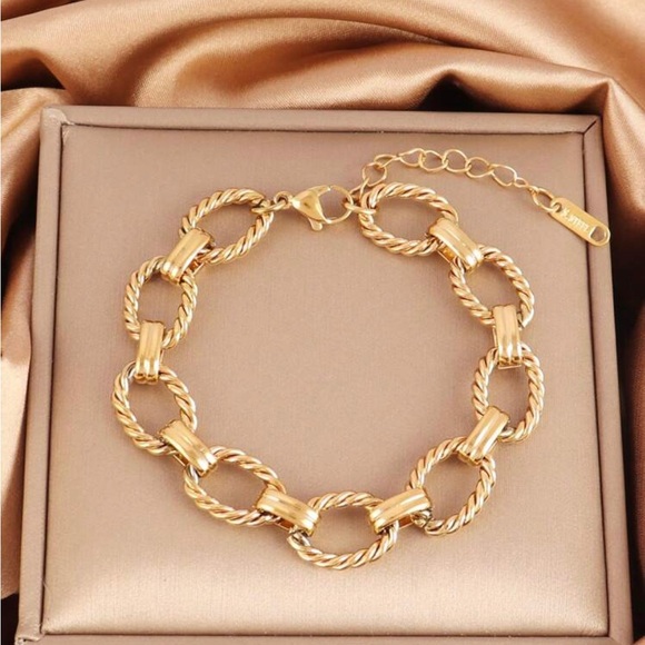Jewelry - Gold Plated Stainless Steel Chain Bracelet